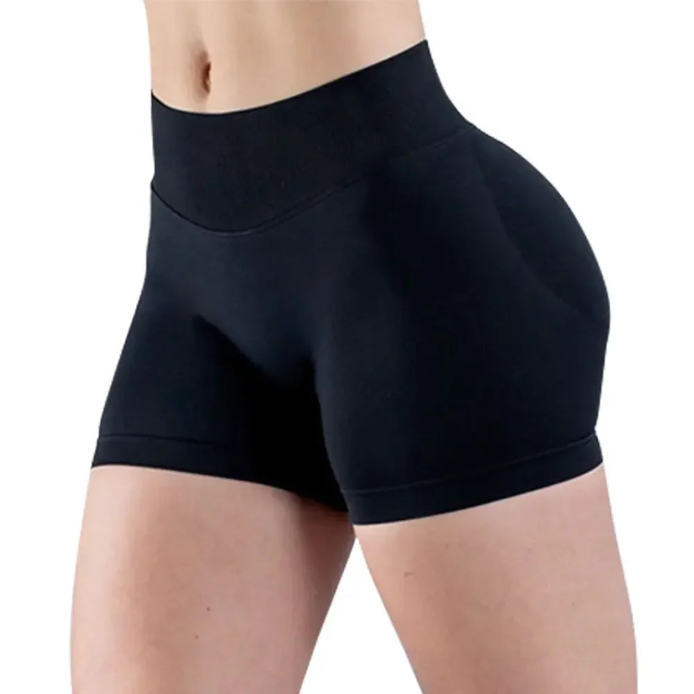 Seamless Yoga Shorts High Elastic Fitness Running Yoga Pants Soft Womens Workout Tights Gym Wear Cropped Sports Tights 