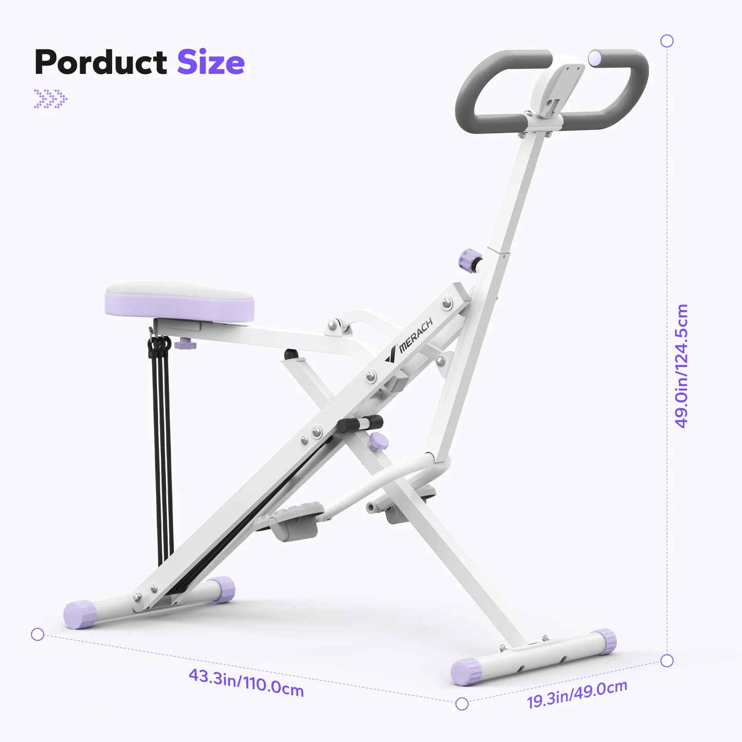 MERACH R07 Squat Machine 2in1 Squat Rowing Machine Easy Setup Foldable Exercise Equipment Glute Trainer Machine Glutes Leg Home Fit