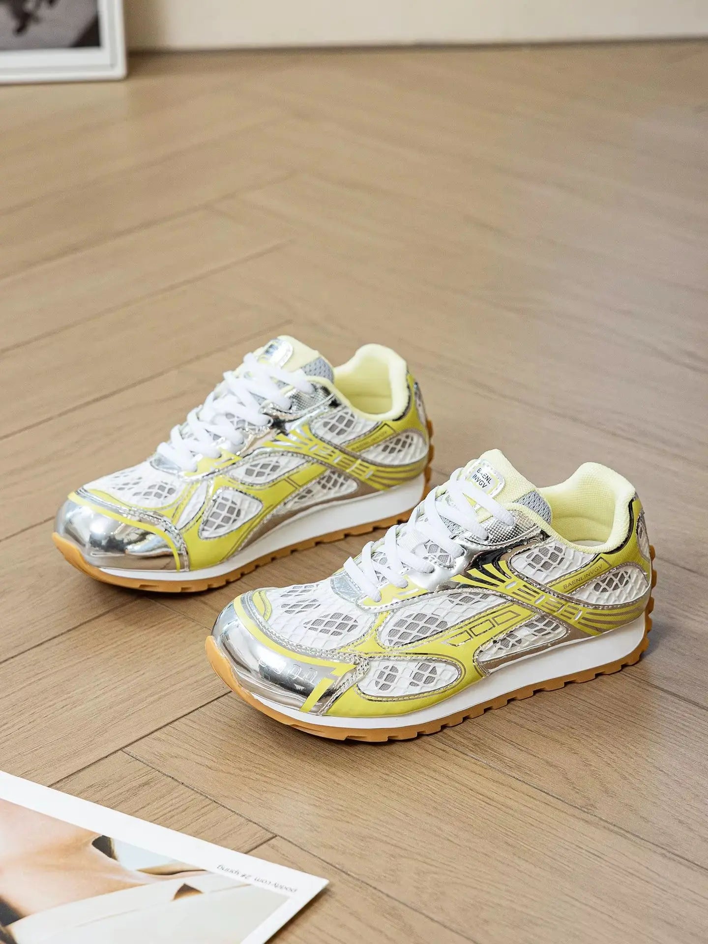 2026 new silver color block low top dad sneakers casual running shoes breathable platform sport footwear unisex