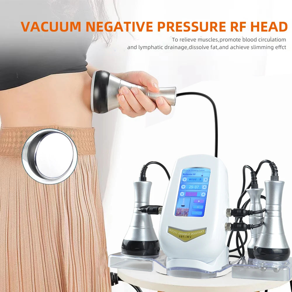 40K 3 IN1 Cavitation Body Slimming Machine Facial Massager Skin Tighten Anti-wrinkle