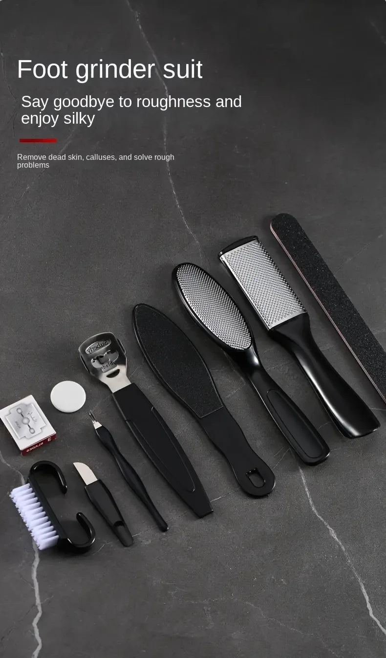 Stainless Steel Pedicure Tool Set Foot Care Kit Foot File Callus Remover Dead Skin Trimming Supplies For Home Personal Foot Spa Daily Maintenance