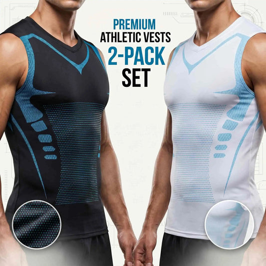 Men's Sleeveless Tank Top 2-Piece Set — Quick-drying, moisture-wicking, breathable workout tank tops — Ergonomically designed shaping base layer — Core support, ideal for the gym, strength training, and outdoor workouts