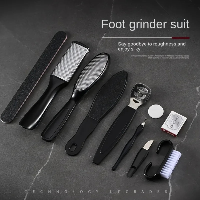 Stainless Steel Pedicure Tool Set Foot Care Kit Foot File Callus Remover Dead Skin Trimming Supplies For Home Personal Foot Spa Daily Maintenance