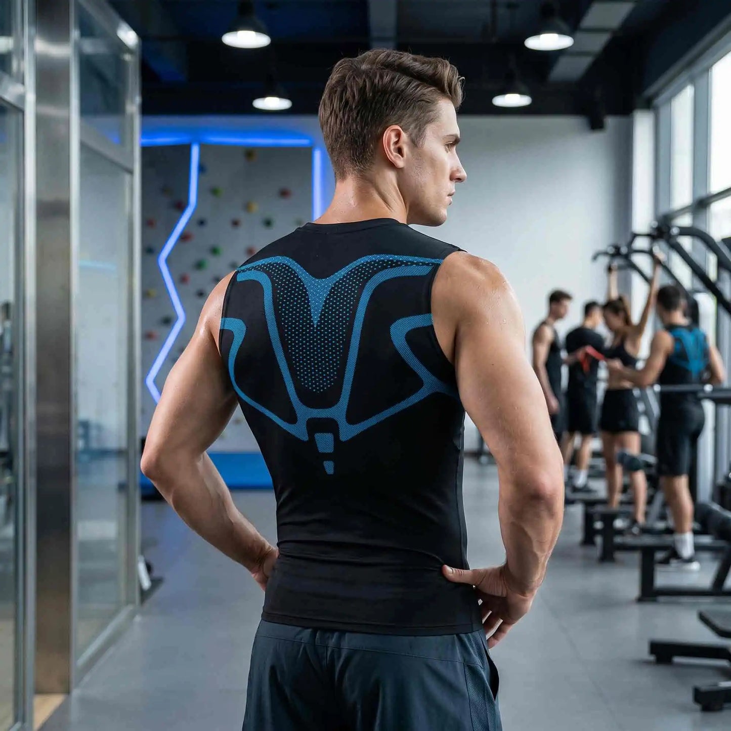 Men's Sleeveless Tank Top 2-Piece Set — Quick-drying, moisture-wicking, breathable workout tank tops — Ergonomically designed shaping base layer — Core support, ideal for the gym, strength training, and outdoor workouts