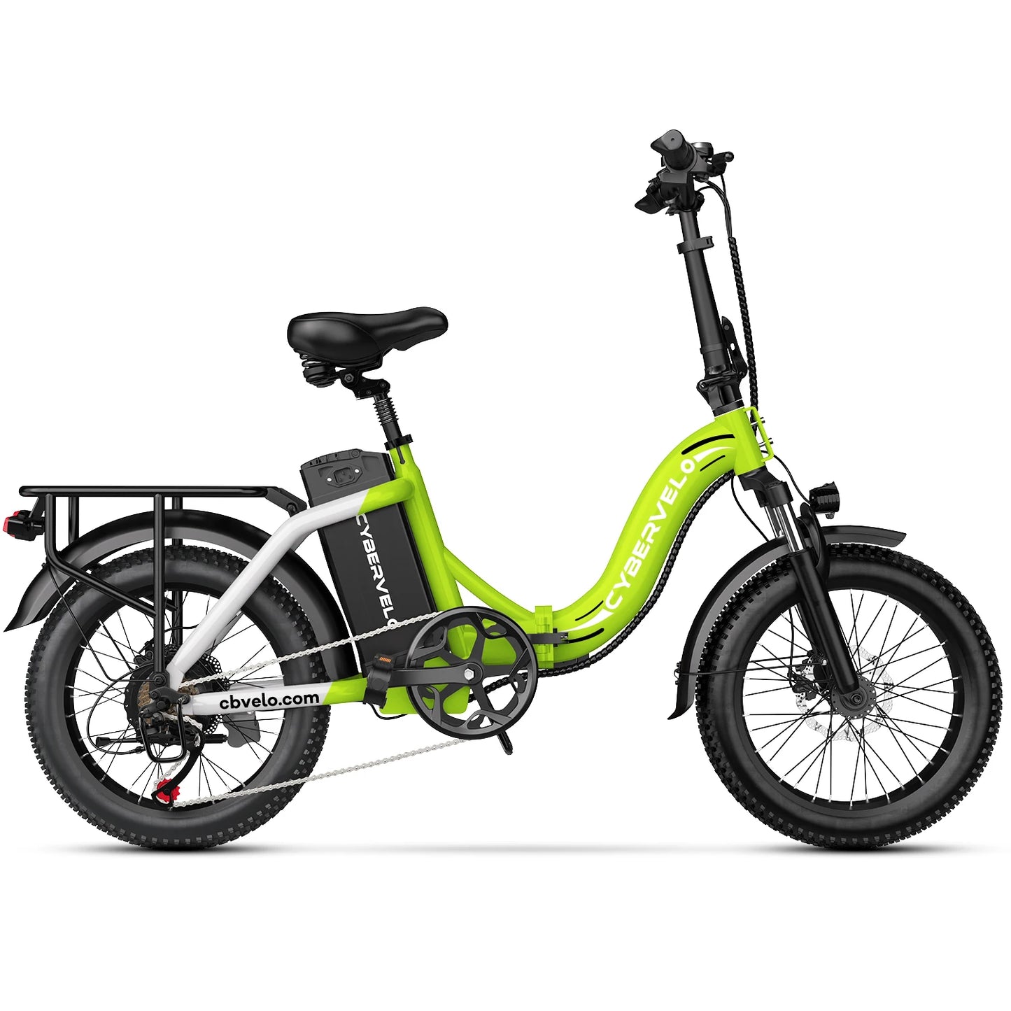 Cybervelo 1000W ebike for adults, 20A Large Removable Battery, Foldable Electric Bike, 20" Fat Tire bike for all Terrain Mars700