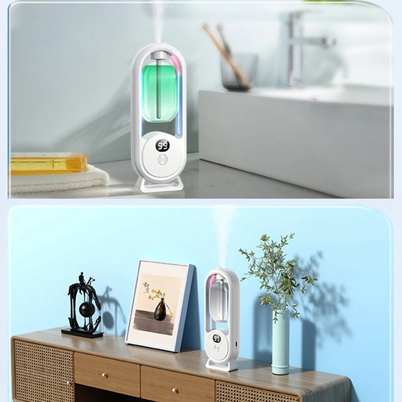 Wall Mounted Essential Oil Diffuser Rechargeable Timed Spray Aromatherapy Humidifier Digital Display Air Freshener