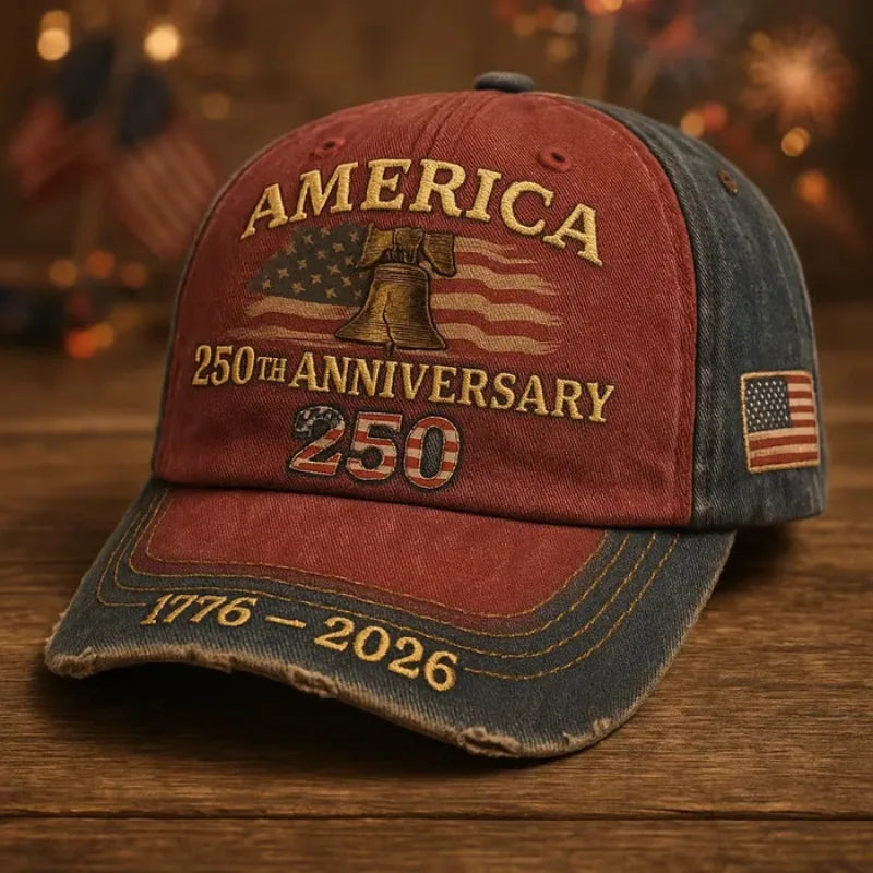 Anniversary Patriotic Baseball Cap, USA American Independence Embroidered Hat, Ideal Gift for History Enthusiasts & Festival