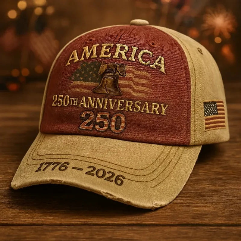 Anniversary Patriotic Baseball Cap, USA American Independence Embroidered Hat, Ideal Gift for History Enthusiasts & Festival