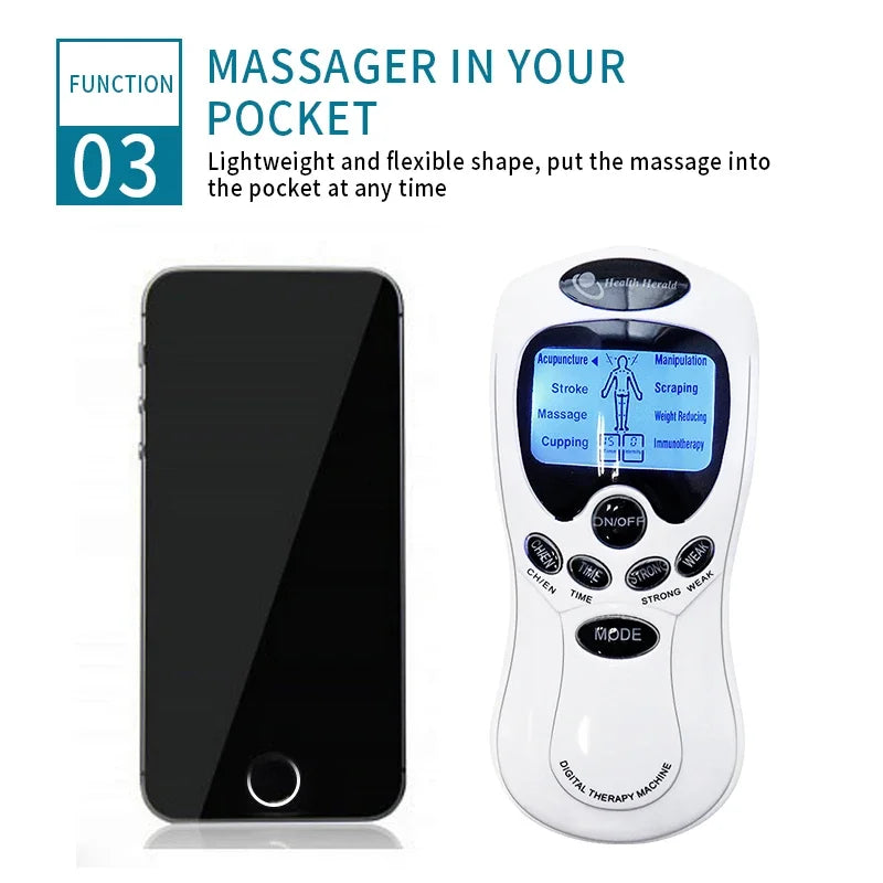 Tens Machine Physiotherapy Electronic Pulse Muscle Stimulator Relax Neck Back Shoulder Hand Pain Relief Electrotherapy