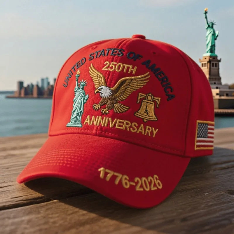 Anniversary Patriotic Baseball Cap, USA American Independence Embroidered Hat, Ideal Gift for History Enthusiasts & Festival