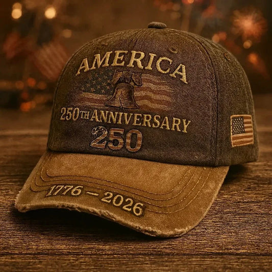 Anniversary Patriotic Baseball Cap, USA American Independence Embroidered Hat, Ideal Gift for History Enthusiasts & Festival