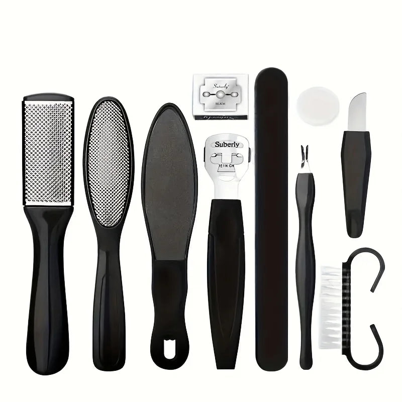 Stainless Steel Pedicure Tool Set Foot Care Kit Foot File Callus Remover Dead Skin Trimming Supplies For Home Personal Foot Spa Daily Maintenance